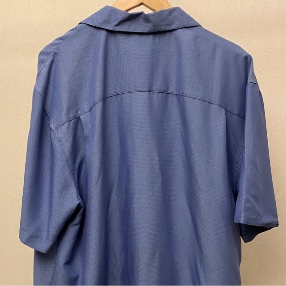 Joe Marlin XL Aloha Mens Hawaiian Shirt Blue Embroidered Palm Trees Coconut - Picture 5 of 9